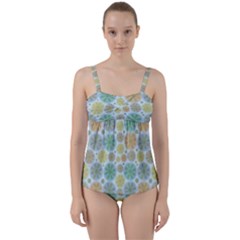 Zappwaits Juli Twist Front Tankini Set by zappwaits