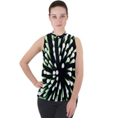 Bacteria Bacterial Species Imitation Mock Neck Chiffon Sleeveless Top