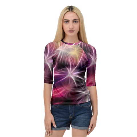 Fireworks Rocket Night Lights Flash Quarter Sleeve Raglan Tee by Bajindul