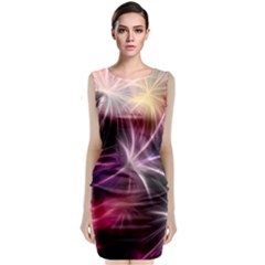 Fireworks Rocket Night Lights Flash Classic Sleeveless Midi Dress by Bajindul