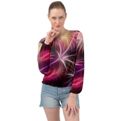 Fireworks Rocket Night Lights Flash Banded Bottom Chiffon Top