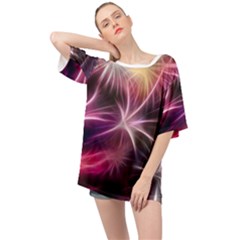 Fireworks Rocket Night Lights Flash Oversized Chiffon Top