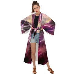 Fireworks Rocket Night Lights Flash Maxi Kimono