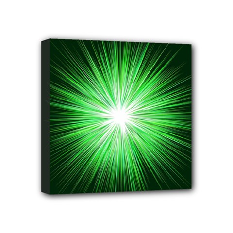 Green Blast Background Mini Canvas 4  X 4  (stretched) by Mariart