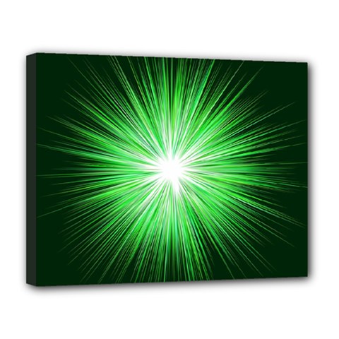 Green Blast Background Canvas 14  X 11  (stretched) by Mariart