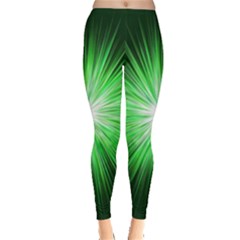 Green Blast Background Leggings  by Mariart