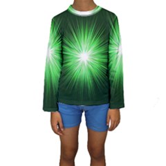 Green Blast Background Kids  Long Sleeve Swimwear by Mariart