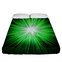 Green Blast Background Fitted Sheet (queen Size) by Mariart