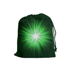 Green Blast Background Drawstring Pouch (large) by Mariart