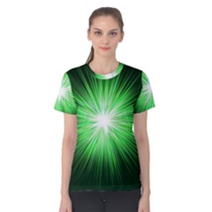 Green Blast Background Women s Cotton Tee