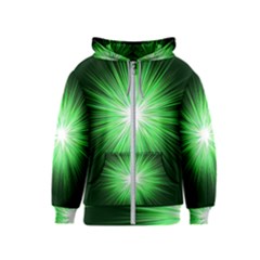 Green Blast Background Kids  Zipper Hoodie