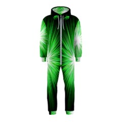 Green Blast Background Hooded Jumpsuit (kids)