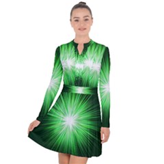 Green Blast Background Long Sleeve Panel Dress by Mariart