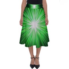 Green Blast Background Perfect Length Midi Skirt by Mariart