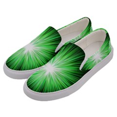 Green Blast Background Men s Canvas Slip Ons