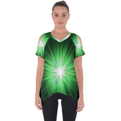 Green Blast Background Cut Out Side Drop Tee by Mariart