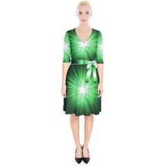 Green Blast Background Wrap Up Cocktail Dress by Mariart