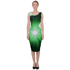 Green Blast Background Sleeveless Pencil Dress by Mariart