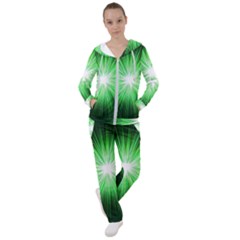 Green Blast Background Women s Tracksuit