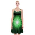 Green Blast Background Spaghetti Strap Velvet Dress View1