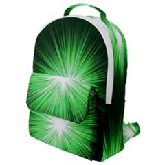 Green Blast Background Flap Pocket Backpack (small)