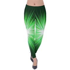 Green Blast Background Velvet Leggings by Mariart