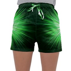 Green Blast Background Sleepwear Shorts by Mariart