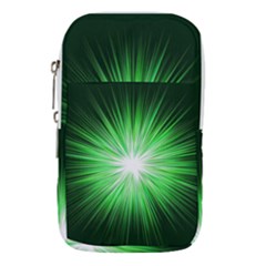 Green Blast Background Waist Pouch (large)