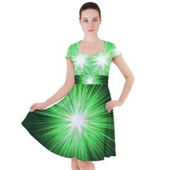 Green Blast Background Cap Sleeve Midi Dress by Mariart