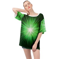 Green Blast Background Oversized Chiffon Top