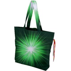 Green Blast Background Drawstring Tote Bag