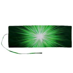 Green Blast Background Roll Up Canvas Pencil Holder (m)