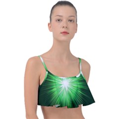 Green Blast Background Frill Bikini Top by Mariart