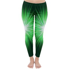 Green Blast Background Classic Winter Leggings