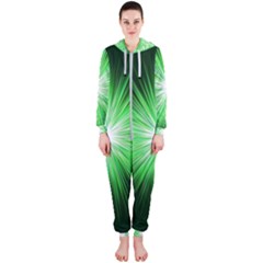 Green Blast Background Hooded Jumpsuit (ladies) 