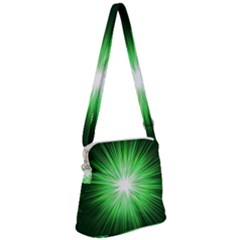 Green Blast Background Zipper Messenger Bag by Mariart