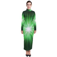 Green Blast Background Turtleneck Maxi Dress by Mariart