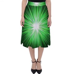 Green Blast Background Classic Midi Skirt