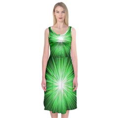 Green Blast Background Midi Sleeveless Dress by Mariart