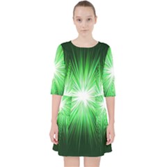 Green Blast Background Pocket Dress