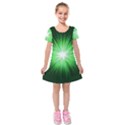 Green Blast Background Kids  Short Sleeve Velvet Dress View1