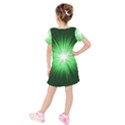 Green Blast Background Kids  Short Sleeve Velvet Dress View2