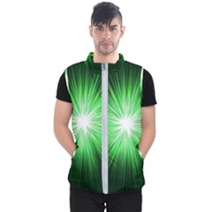 Green Blast Background Men s Puffer Vest