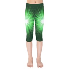 Green Blast Background Kids  Capri Leggings  by Mariart