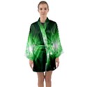 Green Blast Background Long Sleeve Satin Kimono View1