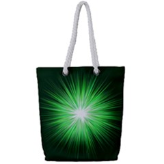 Green Blast Background Full Print Rope Handle Tote (small)