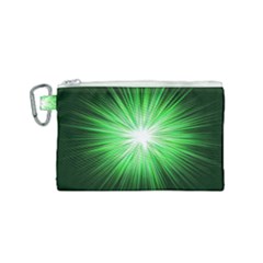 Green Blast Background Canvas Cosmetic Bag (small)