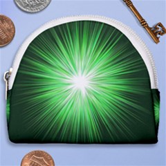 Green Blast Background Horseshoe Style Canvas Pouch