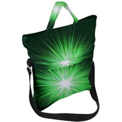 Green Blast Background Fold Over Handle Tote Bag by Mariart