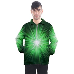 Green Blast Background Men s Half Zip Pullover